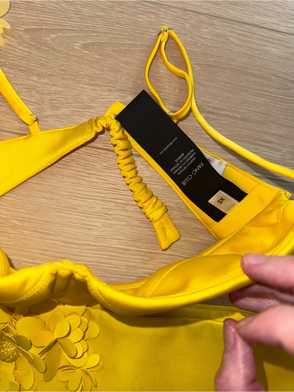Fanci club yellow Floral Appliqué Mini skirt and top xs - Picture 4 of 7